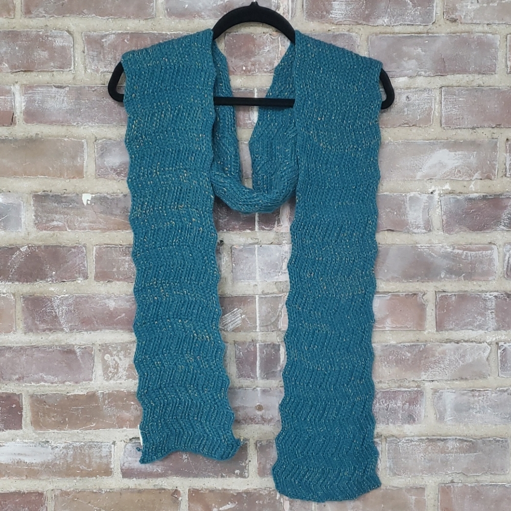 Teal Scarf with Gold Detail